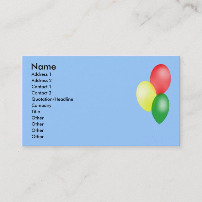 Balloons Business Cards (Front)