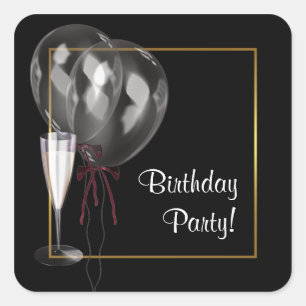 Balloons Champagne Birthday Party Envelope Seal
