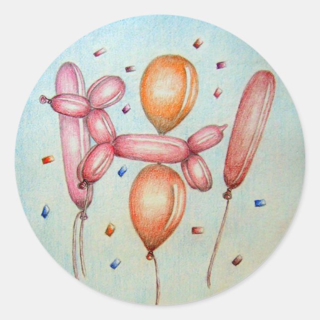 Balloons Classic Round Sticker (Front)