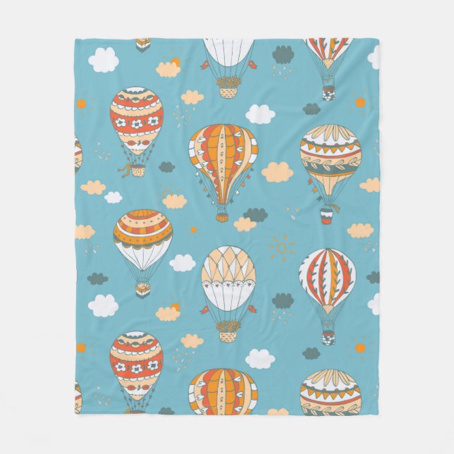 Balloons color pattern fleece blanket (Front)