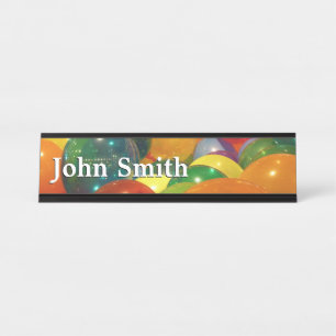 Balloons Colourful Party Design Desk Name Plate