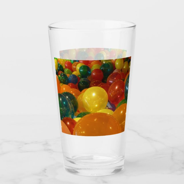 Balloons Colourful Party Design Glass (Front)
