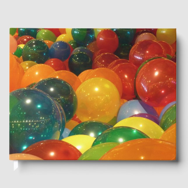Balloons Colourful Party Design Guest Book (Front)