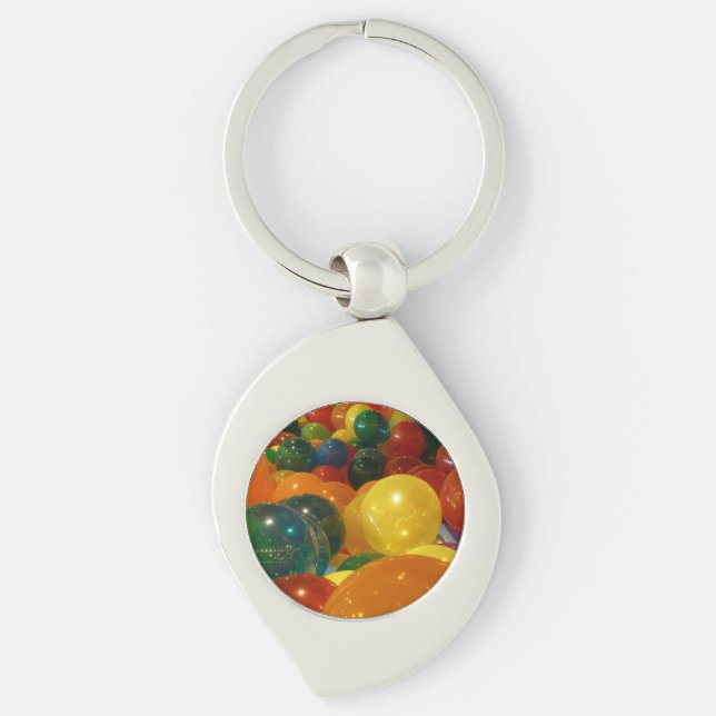 Balloons Colourful Party Design Keychain (Front)
