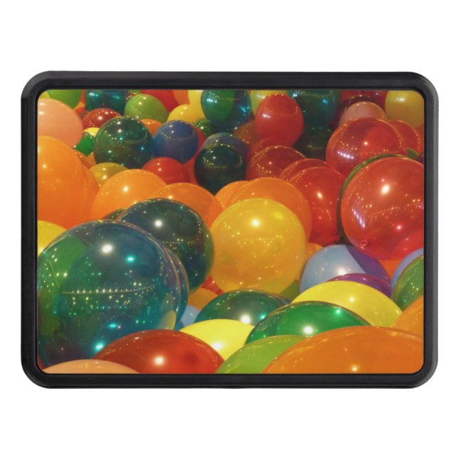 Balloons Colourful Party Design Trailer Hitch Cover (Front)