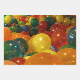 Balloons Colourful Party Design Wrapping Paper Sheet
