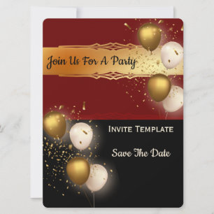 Balloons Confetti Save the date- Party Invitation