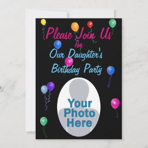 Balloons Custom Birthday Invite
