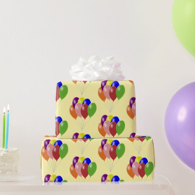 Balloons Design Any Colour Background Wrapping Paper (Party Gifts)