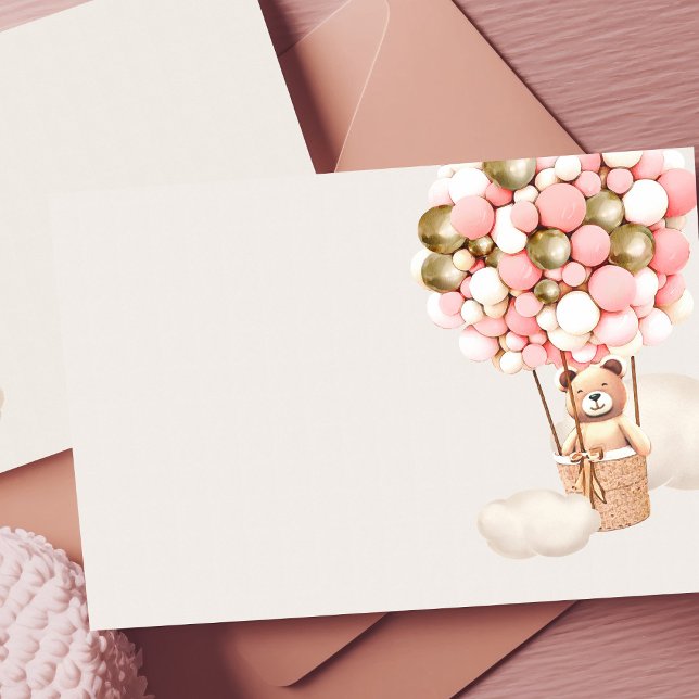 Balloons d'ours en or rose Carte de boîtier pour f (Créateur téléchargé)