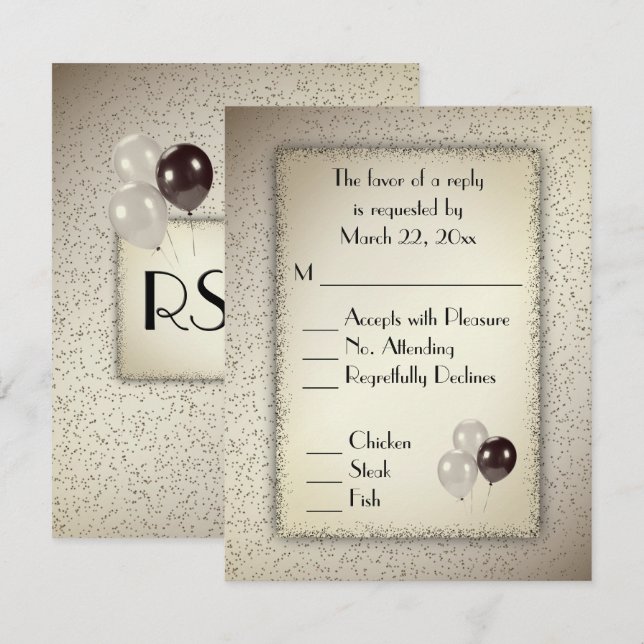 Balloons et Parties scintillant d'or antique RSVP (Devant / Derrière)