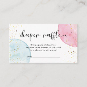Balloons Gender Reveal Diaper Raffle Ticket Enclosure Card