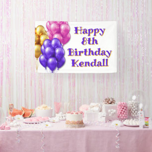 Balloons Happy Birthday Girls Party Banner