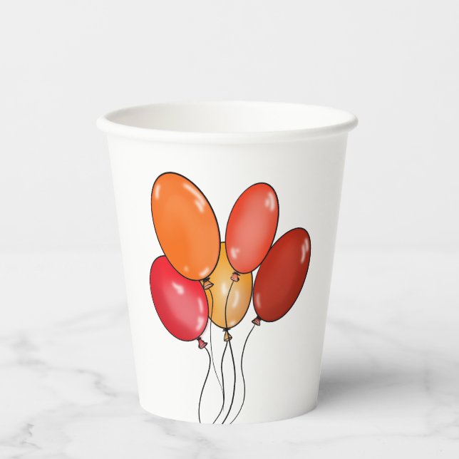 Balloons happy vibes paper cups (Front)