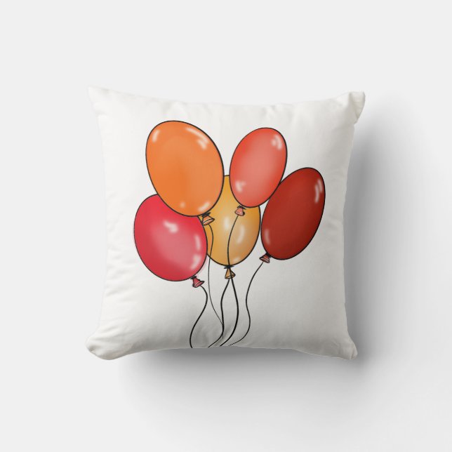 Balloons happy vibes throw pillow (Front)