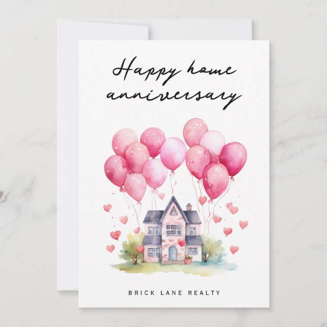 Balloons House Happy Home Anniversary Realty (Front)