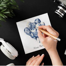 Balloons in Delft Blue, customizable 