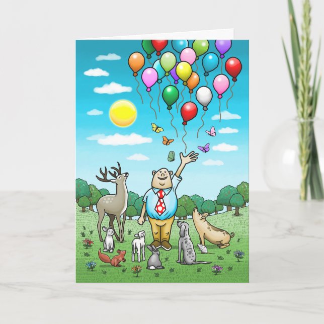 Balloons in the air Birthday Card (Front)