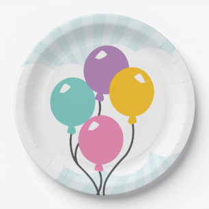 Balloons in the Clouds Birthday Paper Plates