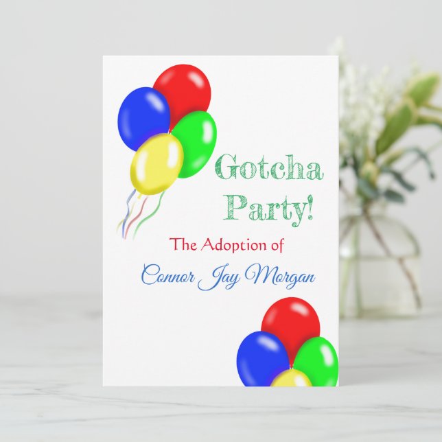 "Balloons"  Invitation (Standing Front)