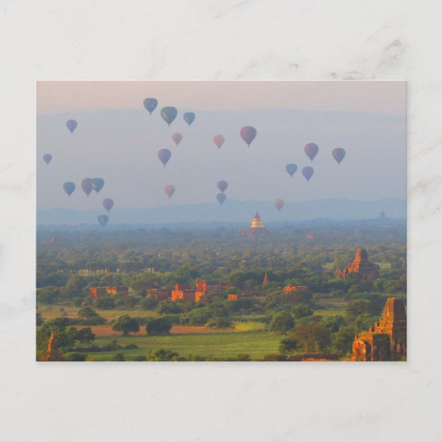 Balloons over Bagan, Myanmar Postcard (Front)
