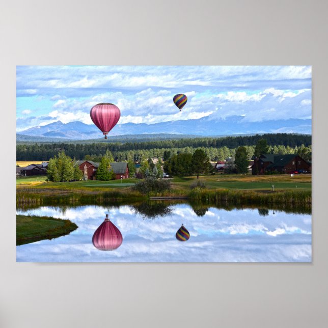 Balloons Over Pagosa Springs Golf Course, Colorado Poster (Front)