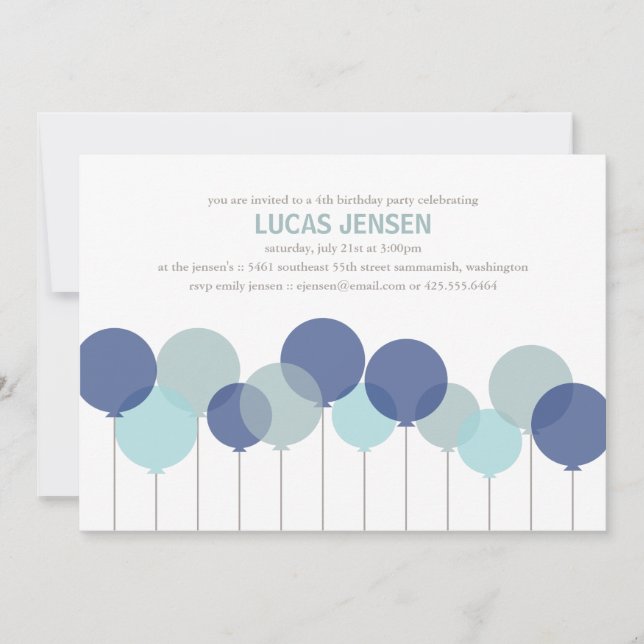 Balloons Party Invitation (Front)