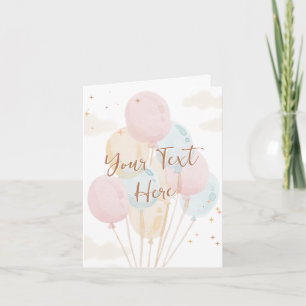 Balloons pastel watercolor  card