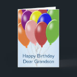 Balloons Personalised Grandson Birthday Card<br><div class="desc">Greeting card balloons design grandson birthday card. Customise this birthday card with any text then have it printed and sent to you or instantly download it to your mobile device. Should you require any help with customising then contact us through the link on this page. Balloon design personalised grandson birthday...</div>