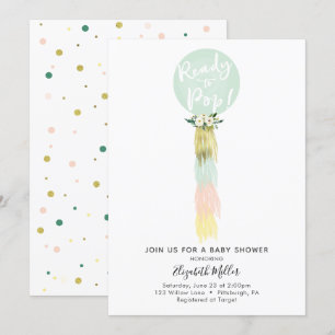 Balloons Ready to Pop Baby Shower invitation