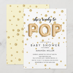 Balloons Ready to POP Neutral Shower Invitations