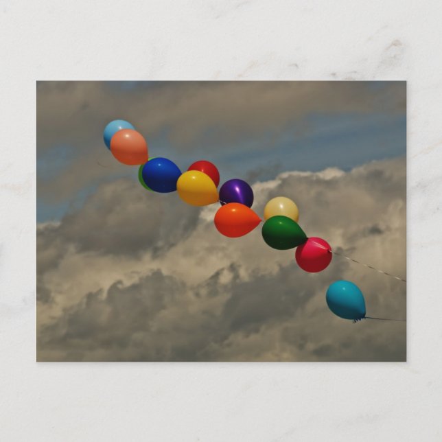 Balloons soufflant dans la carte postale du vent (Devant)