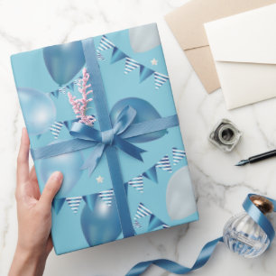 Balloons, Stars & Garland Birthday Wrapping Paper
