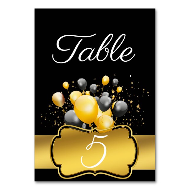 Balloons Table Number (Front)