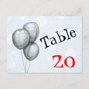 Balloons Table Number Postcard
