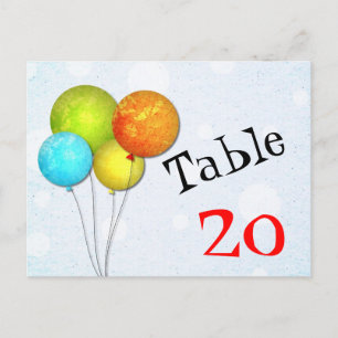 Balloons Table Number Postcard