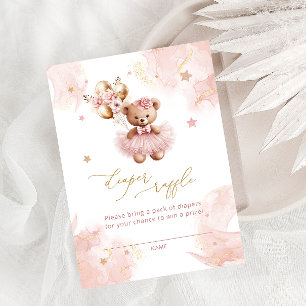 Balloons Teddy Bear Diaper Raffle Tickets Enclosure Card