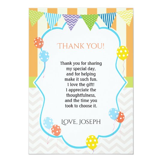Balloons Thank You Card Note