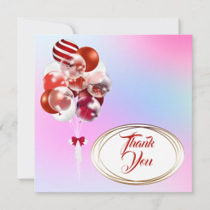 Balloons. Thank You card. Personalize. Card