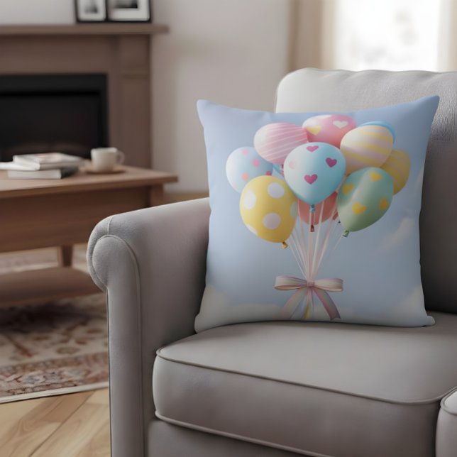 Balloons Throw Pillow (Creator Uploaded)