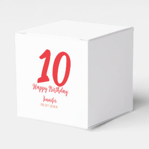 Ballotins 10e anniversaire ajouter nom date année rouge modè