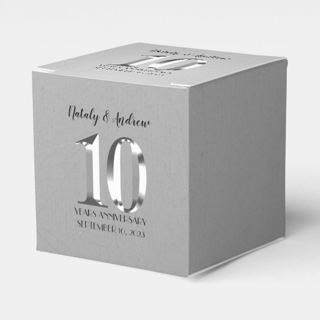Ballotins 10e anniversaire Mariage d'argent métallique (Verso)