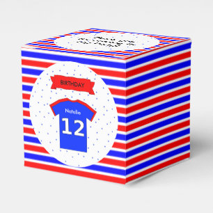 Ballotins 12e anniversaire nom personnalisé rouge bleu fête