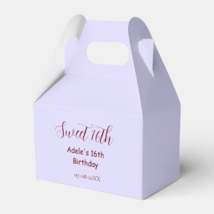 Ballotins 16e anniversaire doux violet pastel mauve rétro no