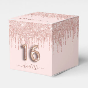Ballotins 16e anniversaire rose rose or parties scintillant 