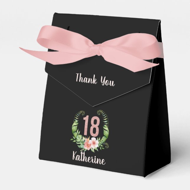 Ballotins 18e anniversaire noir merci ballotin (Verso)