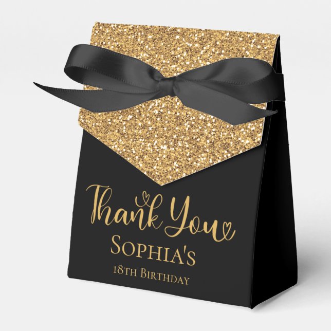 Ballotins 18e anniversaire Parties scintillant d'or Merci no (Verso)