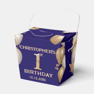 Ballotins 1er Anniversaire Marine Bleu et Ballons d'or
