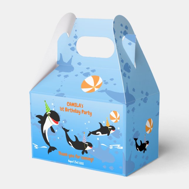 Ballotins 1er anniversaire sous la mer orca baleine fille (Verso)