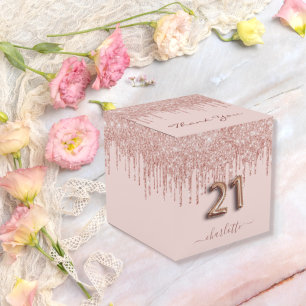 Ballotins 21e anniversaire rose rose or parties scintillant 